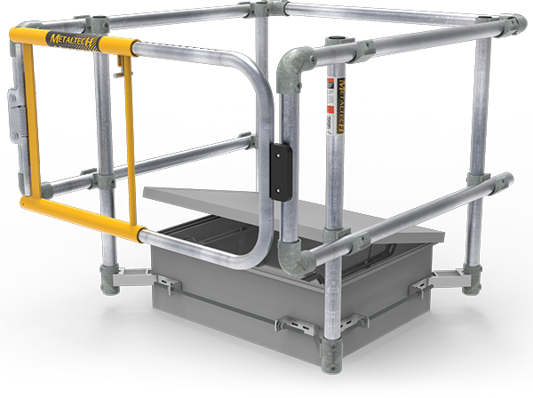 Safety guardrail system - access hatch