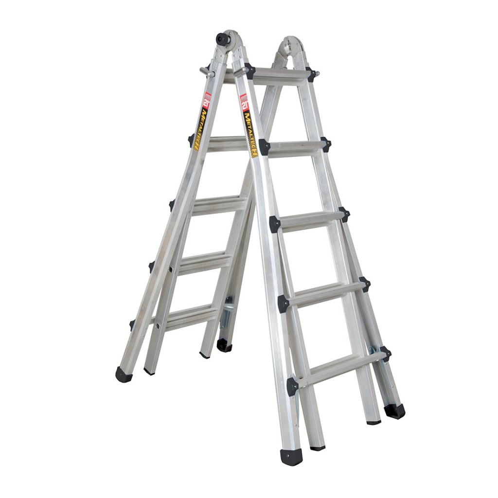 12 ft Reach Professional Wide Step Telescoping A-frame Ladder